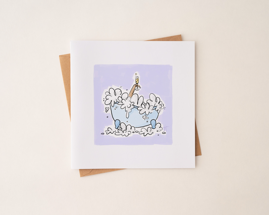 Bath Tub Greeting Card